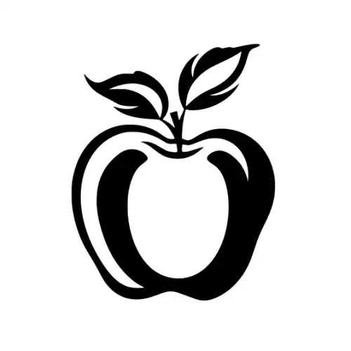 Apple Fruit Silhouette SVG Design | SVG Files for Cricut & Print