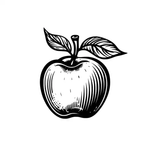 Apple Fruit Silhouette SVG Design | SVG Files for Cricut & Print