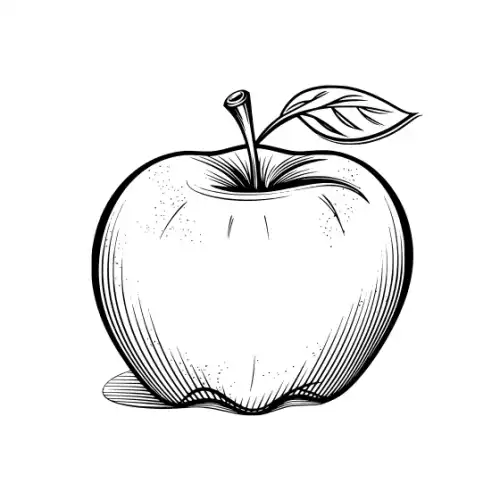 Apple Fruit Silhouette SVG Design | SVG Files for Cricut & Print