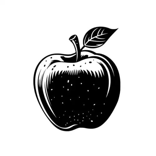 Apple Fruit Silhouette SVG Design | SVG Files for Cricut & Print