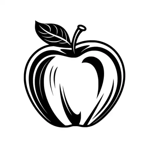 Apple Fruit Silhouette SVG Design | SVG Files for Cricut & Print