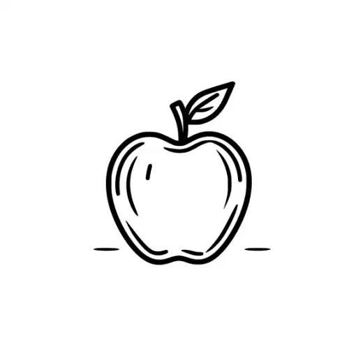 Apple Fruit Silhouette SVG Design | SVG Files for Cricut & Print