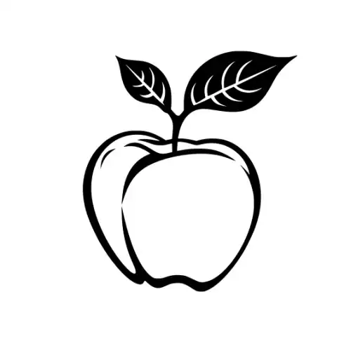Apple Fruit Silhouette SVG Design | SVG Files for Cricut & Print
