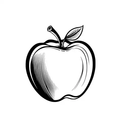 Apple Fruit Silhouette SVG Design | SVG Files for Cricut & Print