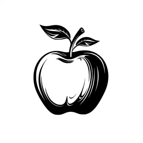 Apple Fruit Silhouette SVG Design | SVG Files for Cricut & Print