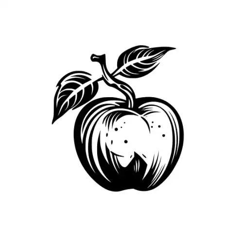 Apple Fruit Silhouette SVG Design | SVG Files for Cricut & Print