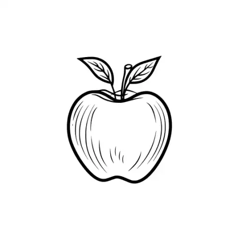 Apple Fruit Silhouette SVG Design | SVG Files for Cricut & Print
