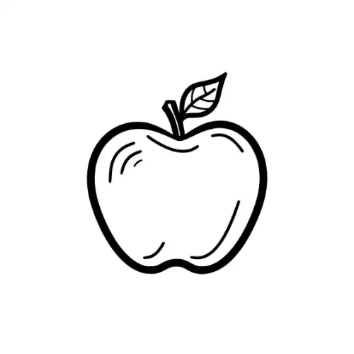 Apple Fruit Silhouette SVG Design | SVG Files for Cricut & Print