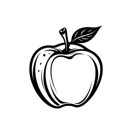 Apple Fruit Silhouette SVG Design | SVG Files for Cricut & Print