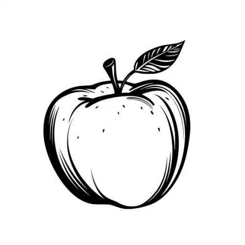 Apple Fruit Silhouette SVG Design | SVG Files for Cricut & Print