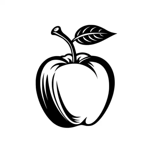 Apple Fruit Silhouette SVG Design | SVG Files for Cricut & Print
