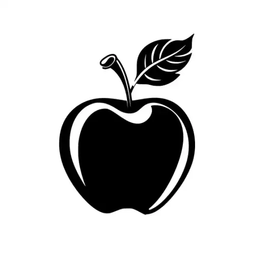 Apple Fruit Silhouette SVG Design | SVG Files for Cricut & Print