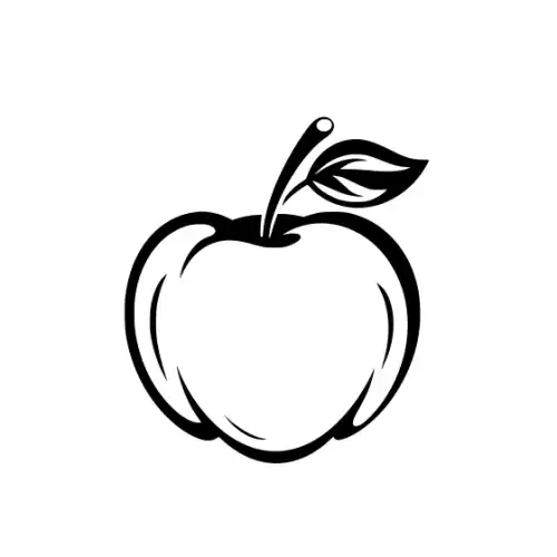 Apple Fruit Silhouette SVG Design | SVG Files for Cricut & Print