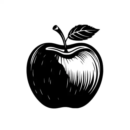Apple Fruit Silhouette SVG Design | SVG Files for Cricut & Print