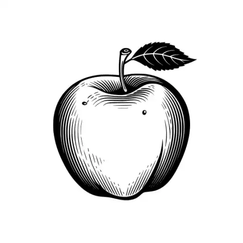 Apple Fruit Silhouette SVG Design | SVG Files for Cricut & Print