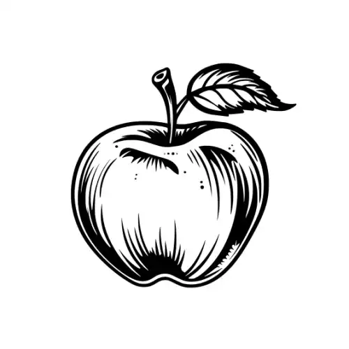Apple Fruit Silhouette SVG Design | SVG Files for Cricut & Print