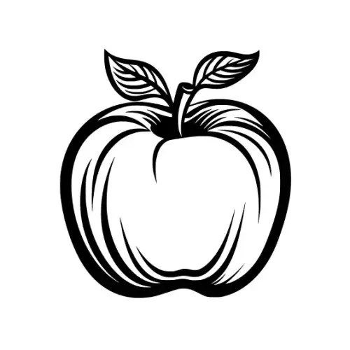 Apple Fruit Silhouette SVG Design | SVG Files for Cricut & Print