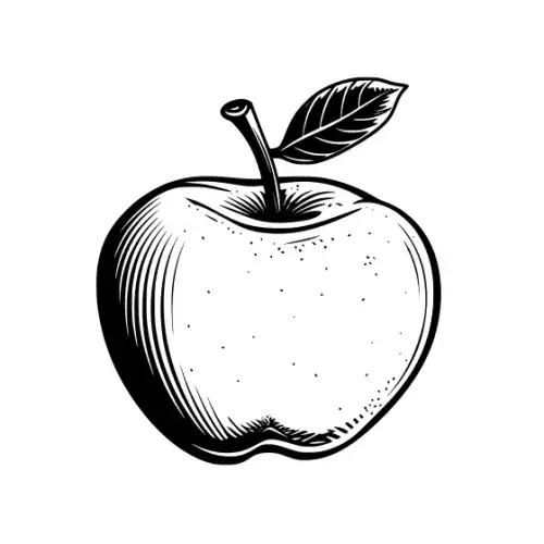 Apple Fruit Silhouette SVG Design | SVG Files for Cricut & Print