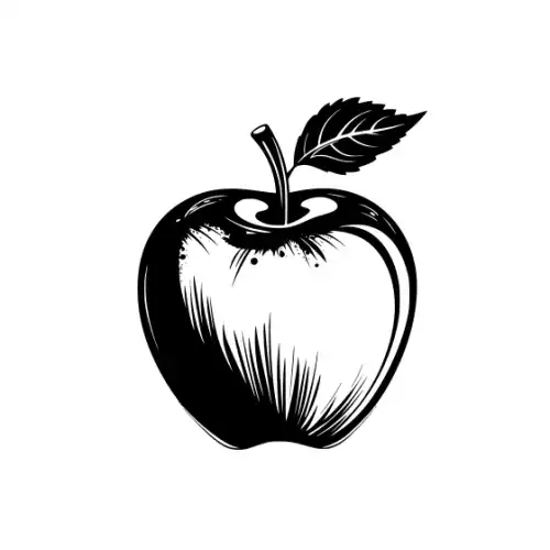 Apple Fruit Silhouette SVG Design | SVG Files for Cricut & Print