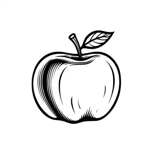 Apple Fruit Silhouette SVG Design | SVG Files for Cricut & Print
