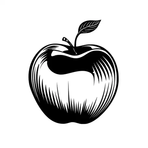 Apple Fruit Silhouette SVG Design | SVG Files for Cricut & Print