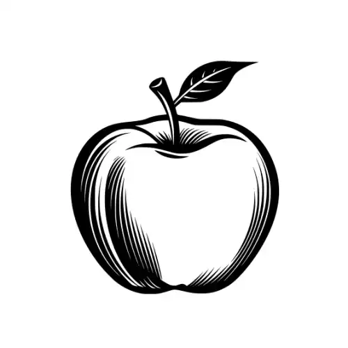 Apple Fruit Silhouette SVG Design | SVG Files for Cricut & Print