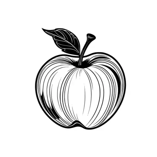 Apple Fruit Silhouette SVG Design | SVG Files for Cricut & Print