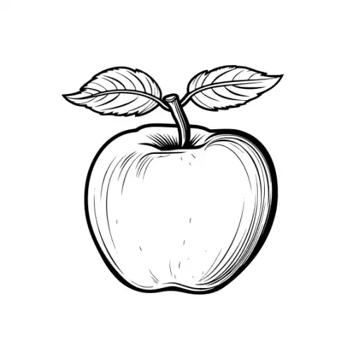 Apple Fruit Silhouette SVG Design | SVG Files for Cricut & Print