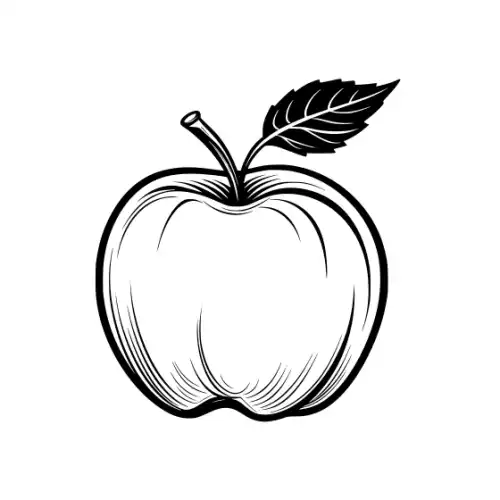Apple Fruit Silhouette SVG Design | SVG Files for Cricut & Print