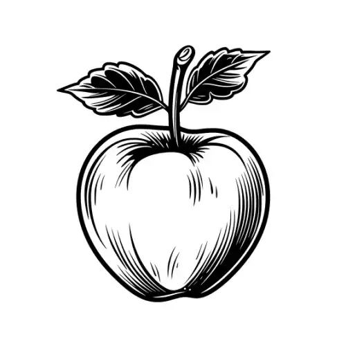 Apple Fruit Silhouette SVG Design | SVG Files for Cricut & Print
