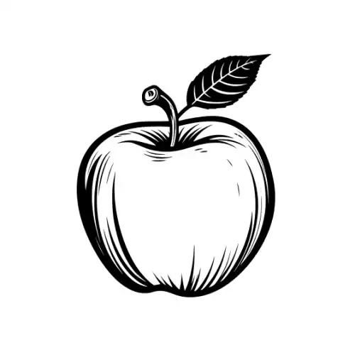 Apple Fruit Silhouette SVG Design | SVG Files for Cricut & Print