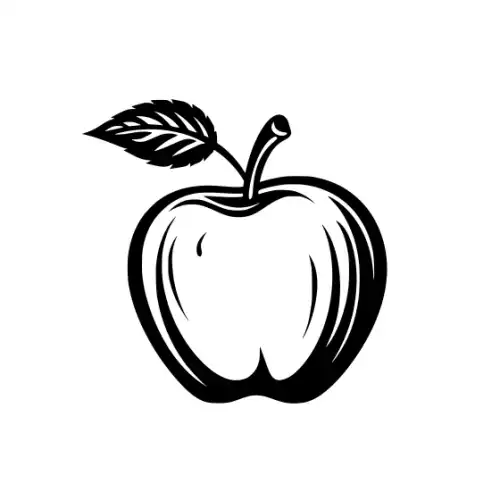 Apple Fruit Silhouette SVG Design | SVG Files for Cricut & Print