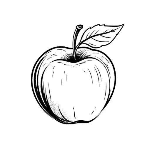 Apple Fruit Silhouette SVG Design | SVG Files for Cricut & Print