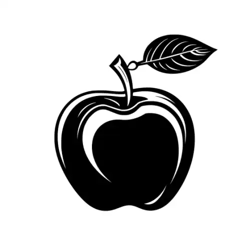 Apple Fruit Silhouette SVG Design | SVG Files for Cricut & Print