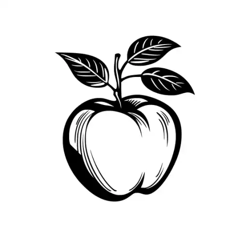 Apple Fruit Silhouette SVG Design | SVG Files for Cricut & Print
