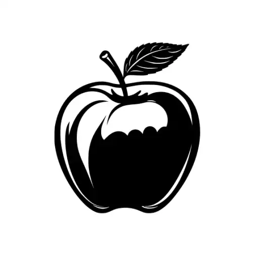 Apple Fruit Silhouette SVG Design | SVG Files for Cricut & Print