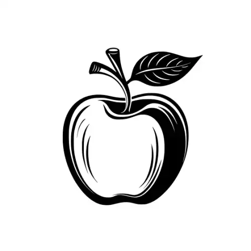 Apple Fruit Silhouette SVG Design | SVG Files for Cricut & Print