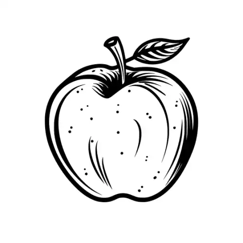 Apple Fruit Silhouette SVG Design | SVG Files for Cricut & Print