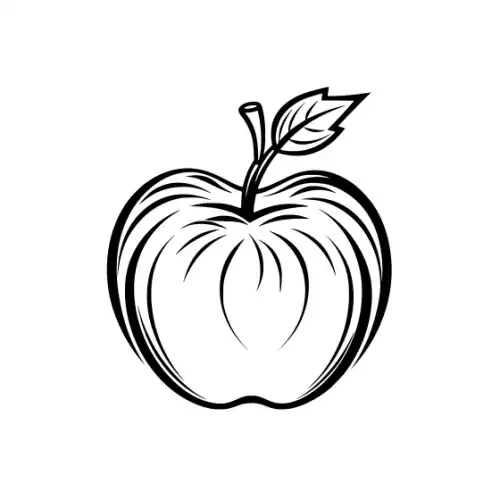 Apple Fruit Silhouette SVG Design | SVG Files for Cricut & Print
