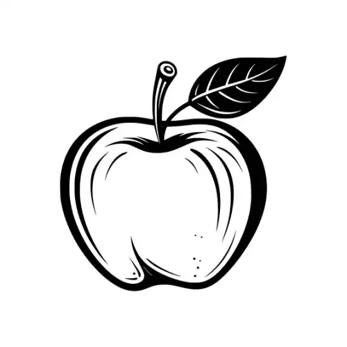 Apple Fruit Silhouette SVG Design | SVG Files for Cricut & Print