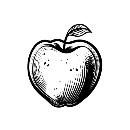 Apple Fruit Silhouette SVG Design | SVG Files for Cricut & Print