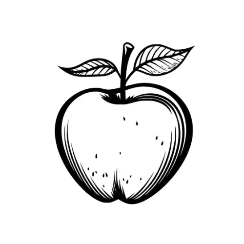 Apple Fruit Silhouette SVG Design | SVG Files for Cricut & Print