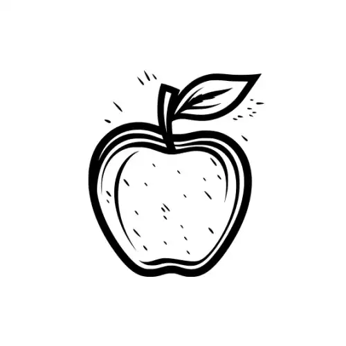 Apple Fruit Silhouette SVG Design | SVG Files for Cricut & Print