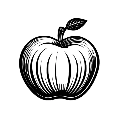 Apple Fruit Silhouette SVG Design | SVG Files for Cricut & Print