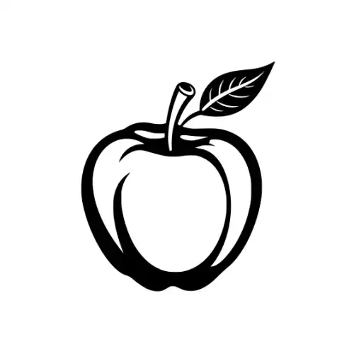 Apple Fruit Silhouette SVG Design | SVG Files for Cricut & Print