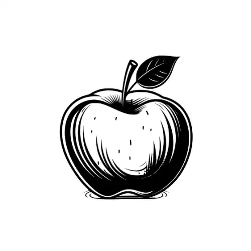 Apple Fruit Silhouette SVG Design | SVG Files for Cricut & Print