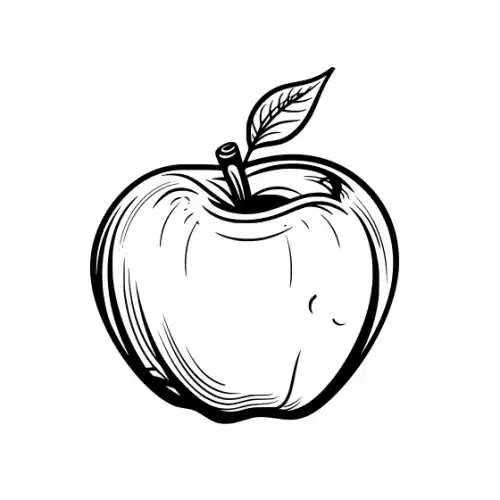 Apple Fruit Silhouette SVG Design | SVG Files for Cricut & Print