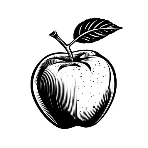 Apple Fruit Silhouette SVG Design | SVG Files for Cricut & Print