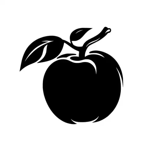 Apple Fruit Silhouette SVG Design | SVG Files for Cricut & Print