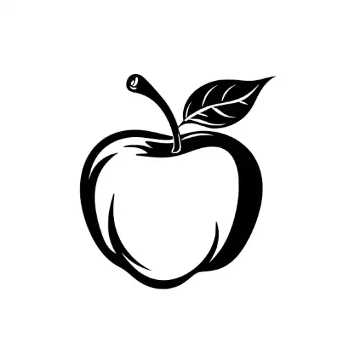 Apple Fruit Silhouette SVG Design | SVG Files for Cricut & Print